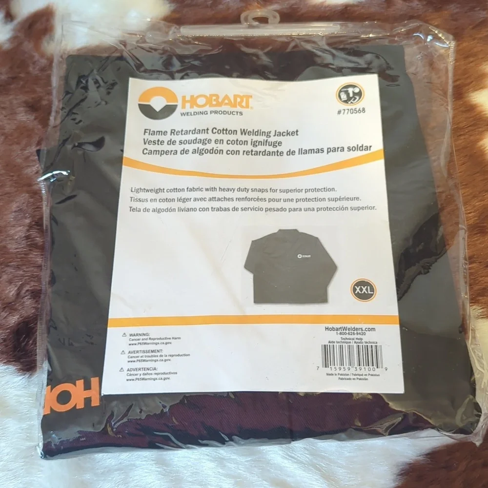 New!! Hobart Flame Retardant Cotton Welding Jacket XXL